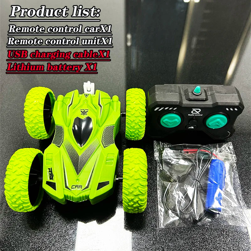 Double rollover RC Stunt car 2.4G while controlling remote control car 360° rotating lights RC Drift car Children boys gift toys