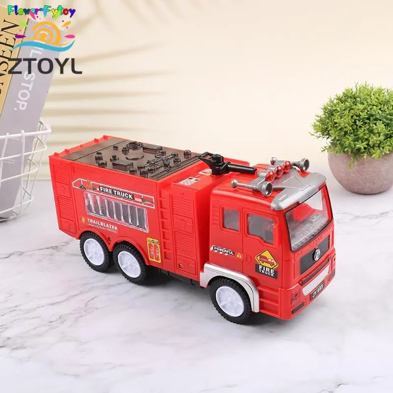 Electric Fire Truck Kids Toy With Bright Flashing 4D Lights Real Siren Sounds Bump And Go Firetruck Fire Engine Toy For Boys