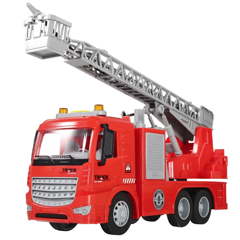 Oversized children's firefighter toy car fire truck can spray water large boy rescue car baby ladder car