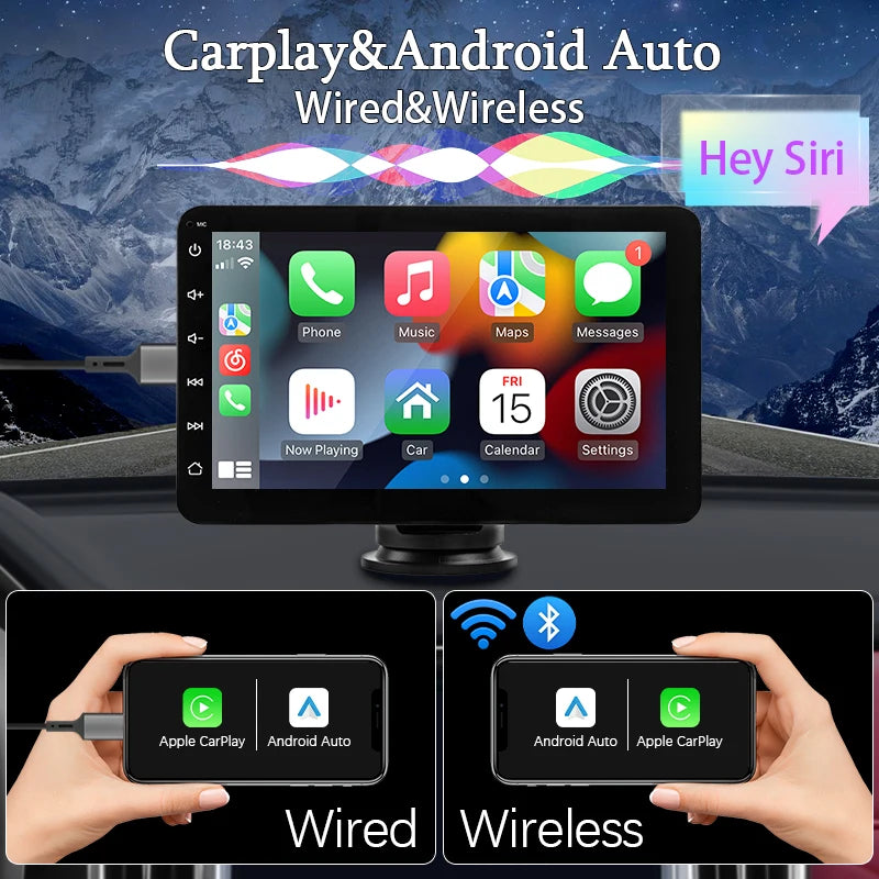 7inch Car Radio Carplay Android Auto Multimedia Video Player IPS Touch Screen AUX Input Bluetooth MirrorLink Universal Autoradio