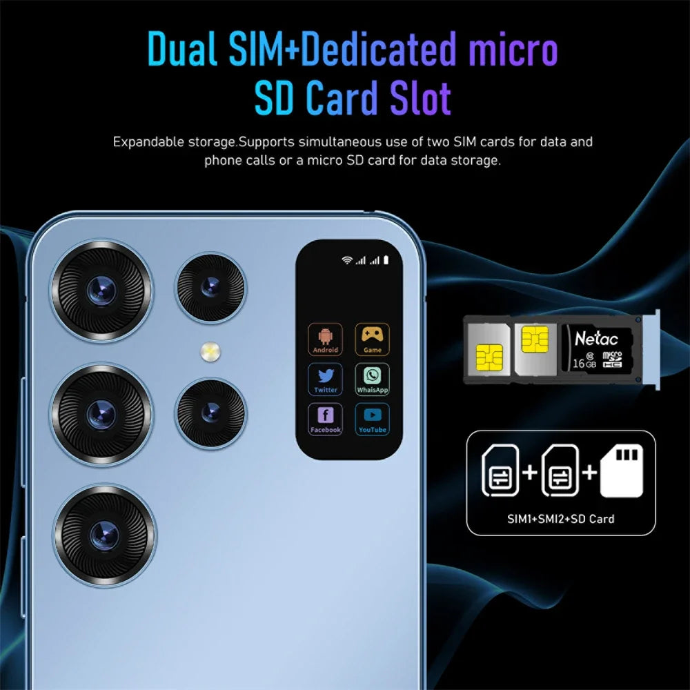 S24 Ultra 5G Smartphone 7.0in HD 16G+1TB Cell Phone Dual SIM Mobile Phones 7000mAh Global Version Cellphones Unlocked Android