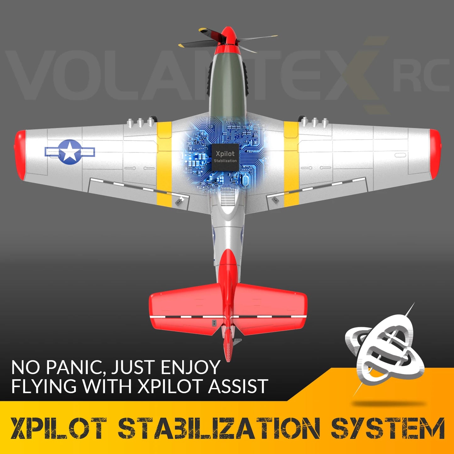 New P51D RC Airplane One-key Aerobatic 2-Ch/4-Ch RC Plane RTF Mustang Aircraft W/Xpilot Stabilization System (761-5 RTF)