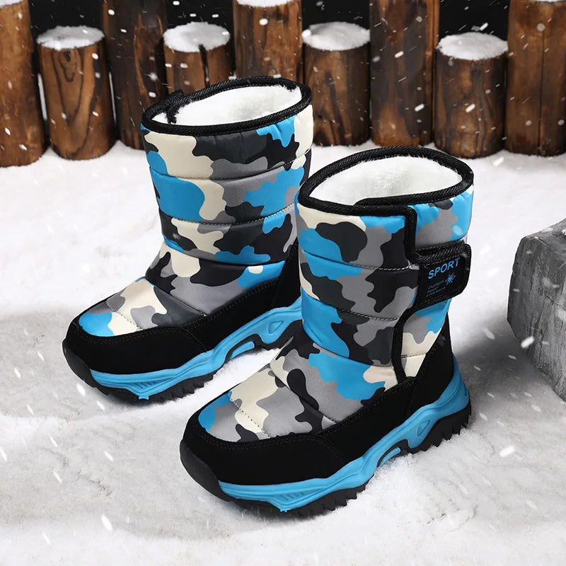 Bota Platform Kid Snow Boot 2023 Winter NewCasual Boy Cotton Shoe Warm Girl Boot Plush Ankle Boot Cotton Boot Kid Boot Girl Shoe