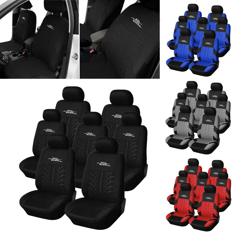 AUTOYOUTH 7 قطع غطاء مقعد سيارة عالمي أنيق بإطارات متدرجة مناسب للسيارات والشاحنات وسيارات الدفع الرباعي والداخلية للسيارات