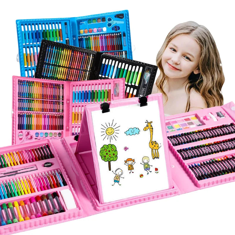 42-208PCS Children Art Painting Set Toys Painting Watercolor Drawing Board Tools Watercolor Pencil Crayon Kids Educational Toys