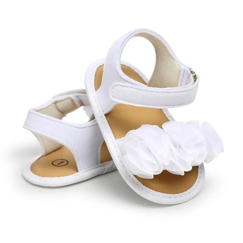 Baywell Summer Fashion Infant Soft-soled Non-slip Shoes Newborn Baby Girls Flower Lace Sandals 0-18 months
