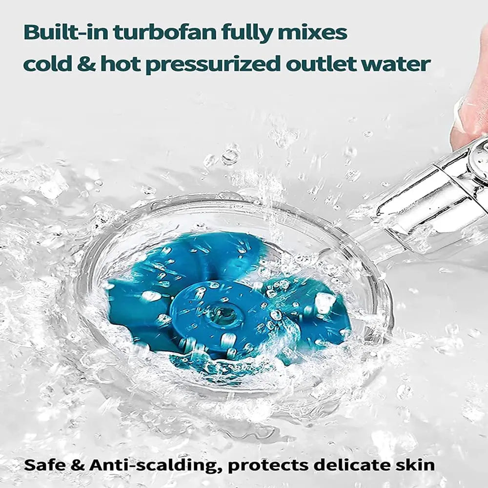 High-Pressure Shower Head Handheld Turbo Fan Showerhead With 5 Filters Water Saving Spray Rainfall Shower Bathroom Accessories