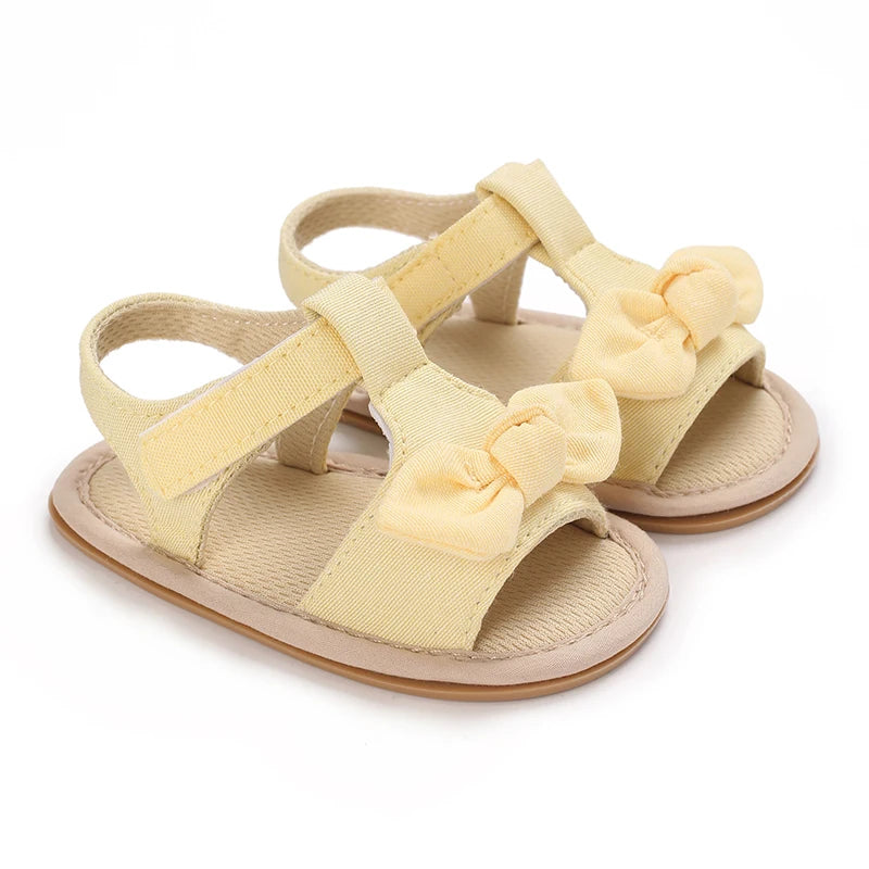 Valen Sina 0-18 Months Baby Girl Summer Sandals Cute Bow Non-Slip Rubber Sole Infant Babies Kids First Walkers  Sandals 4 Colors