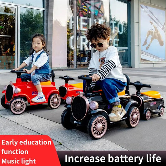 Children'S Electric Car Train Four-Wheeled Car Electric Toy Car 2-6years Kids'S Ride-On Toy Scooter For Baby Tricycles For Child