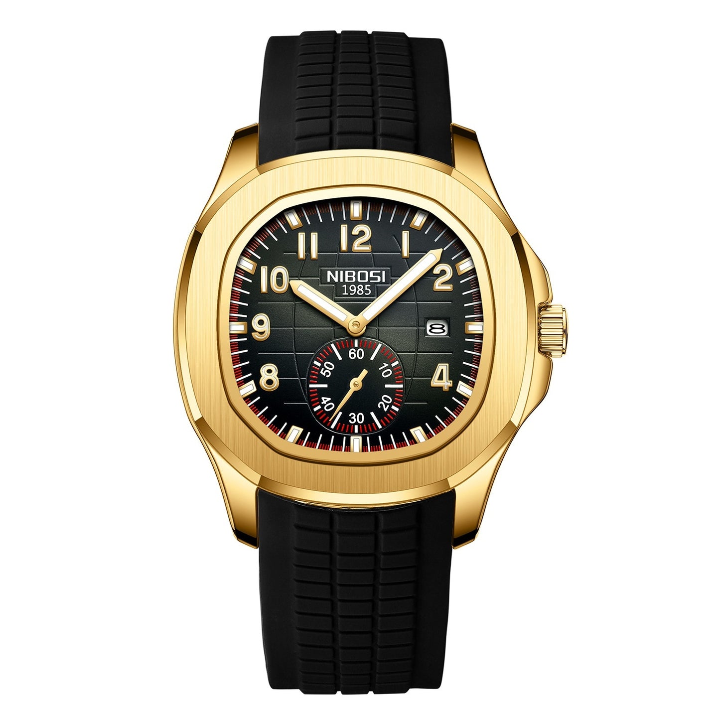NIBOSI 2653 Luxury Men’s Quartz Watch – Luminous Calendar Dial, 30M Water Resistant, Premium Stainless Steel & Silicone Strap Options
