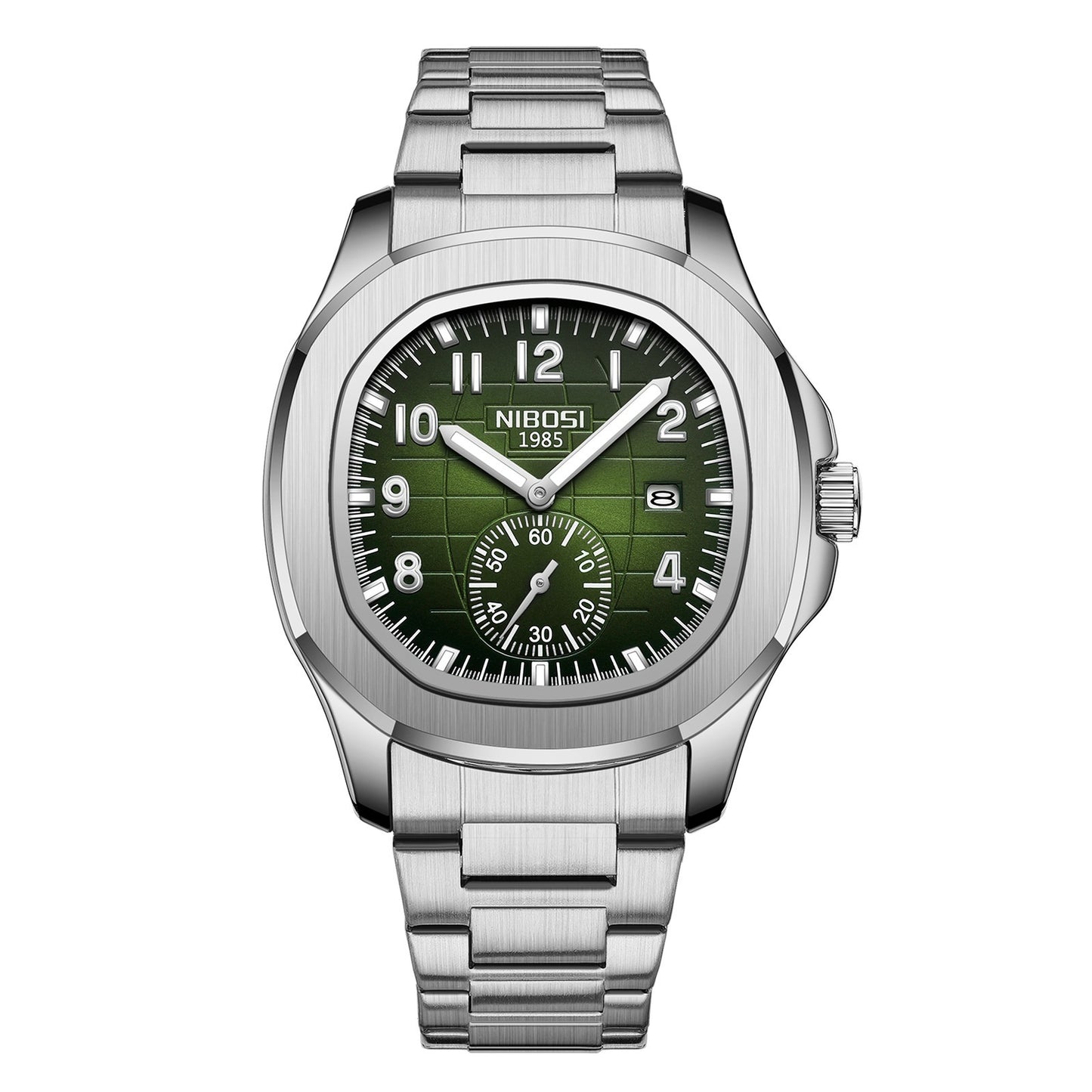 NIBOSI 2653 Luxury Men’s Quartz Watch – Luminous Calendar Dial, 30M Water Resistant, Premium Stainless Steel & Silicone Strap Options